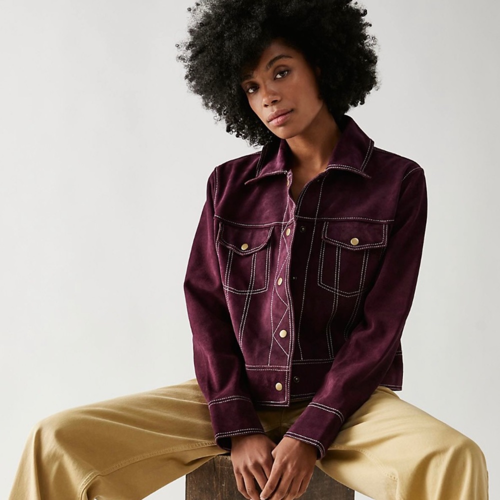 Sadie Trucker Suede Jacket